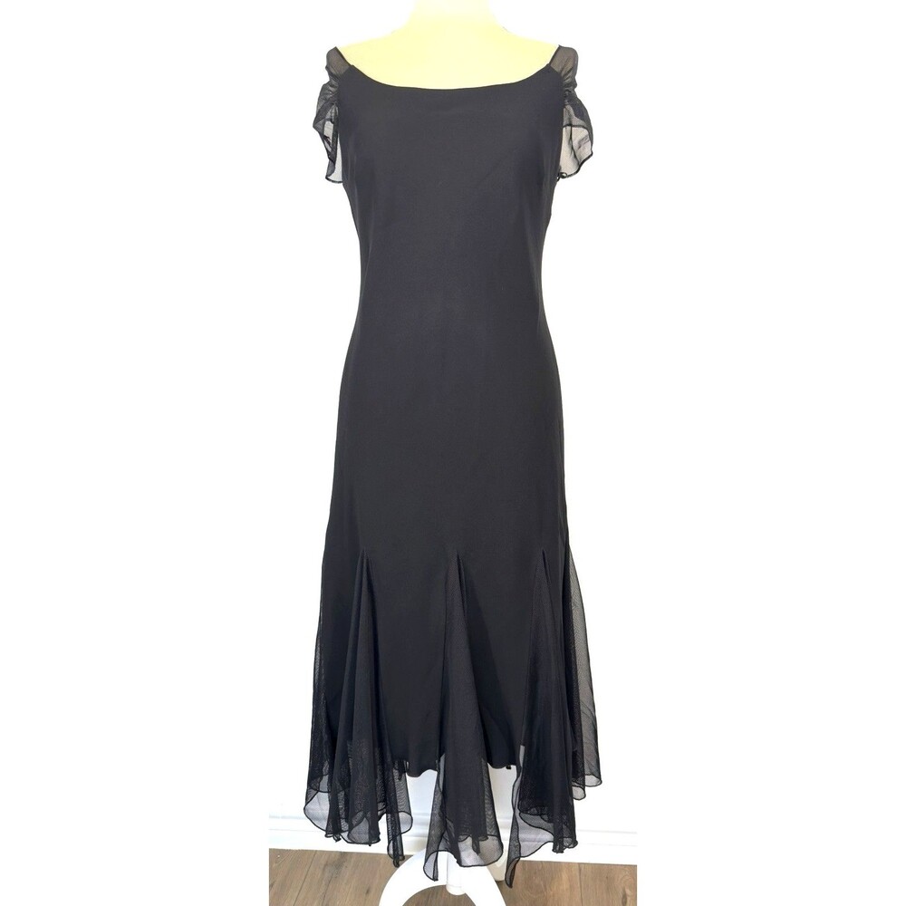 Black Mesh Handkerchief Midi Dress 10 Whimsigoth Fairy Goth SL Fashions USA